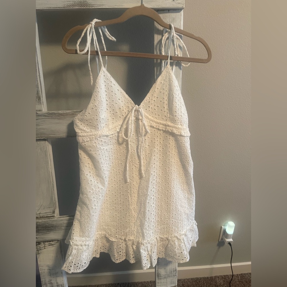 Eyelet Mini Dress